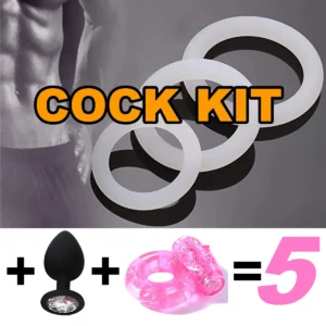 5PCS/KIT Cock Rings Flash In The Night Lock Durable Silicone Penis Ring Sex Toy for Men Male Delay Ejaculation Scrotum Lock Ring