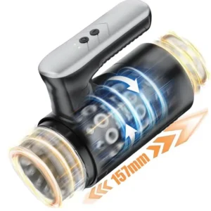 Automatic Male Masturbator Cup Portable Penis Vibrator Pocket Pussy Male Stroker With Handle 3D Realistic Vagina Adult Sex Toys