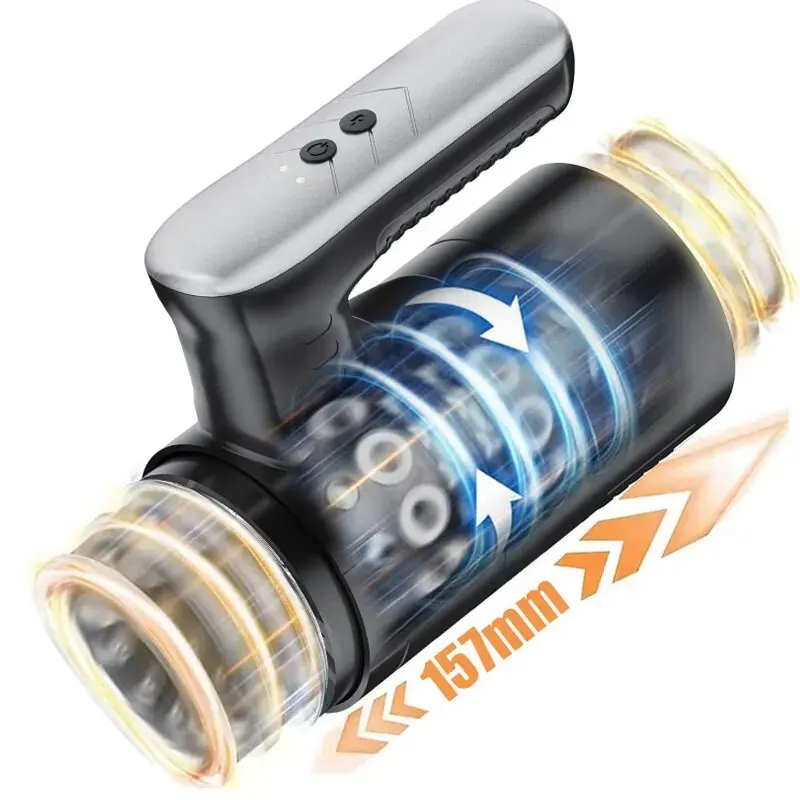 Automatic Male Masturbator Cup Portable Penis Vibrator Pocket Pussy Male Stroker With Handle 3D Realistic Vagina Adult Sex Toys