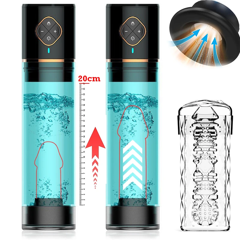 Automatic Water Penis Pump Sex Toy Male Electric Penis Training Enlargement Extender Stronger Bigger Erection Adult Sex Pleasure