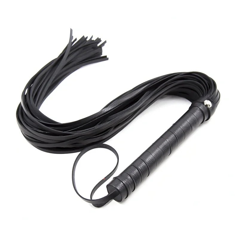 Erotic black and red leather tassel whip sm bondage couple toys sex supplies