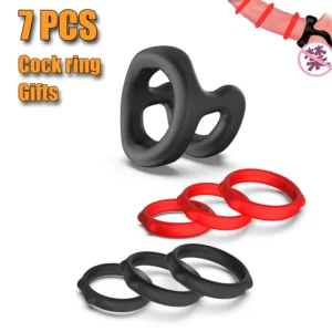 Free Shipping 7pcs Silicone Sensualex Men Novelty Toys Adult Supplies Sext Toies Male Cock Ring Sex Toys penis ring For Couple