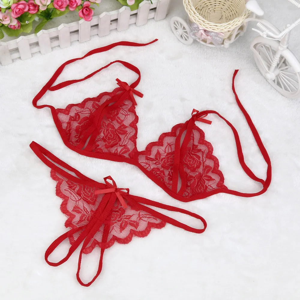 Lace Hollow Out Underwear Bra Set Sexy Lingerie Sex Sleepwear G-string Bra Suit Femme Lingerie Set Pajamas Erotic Clothing 2023